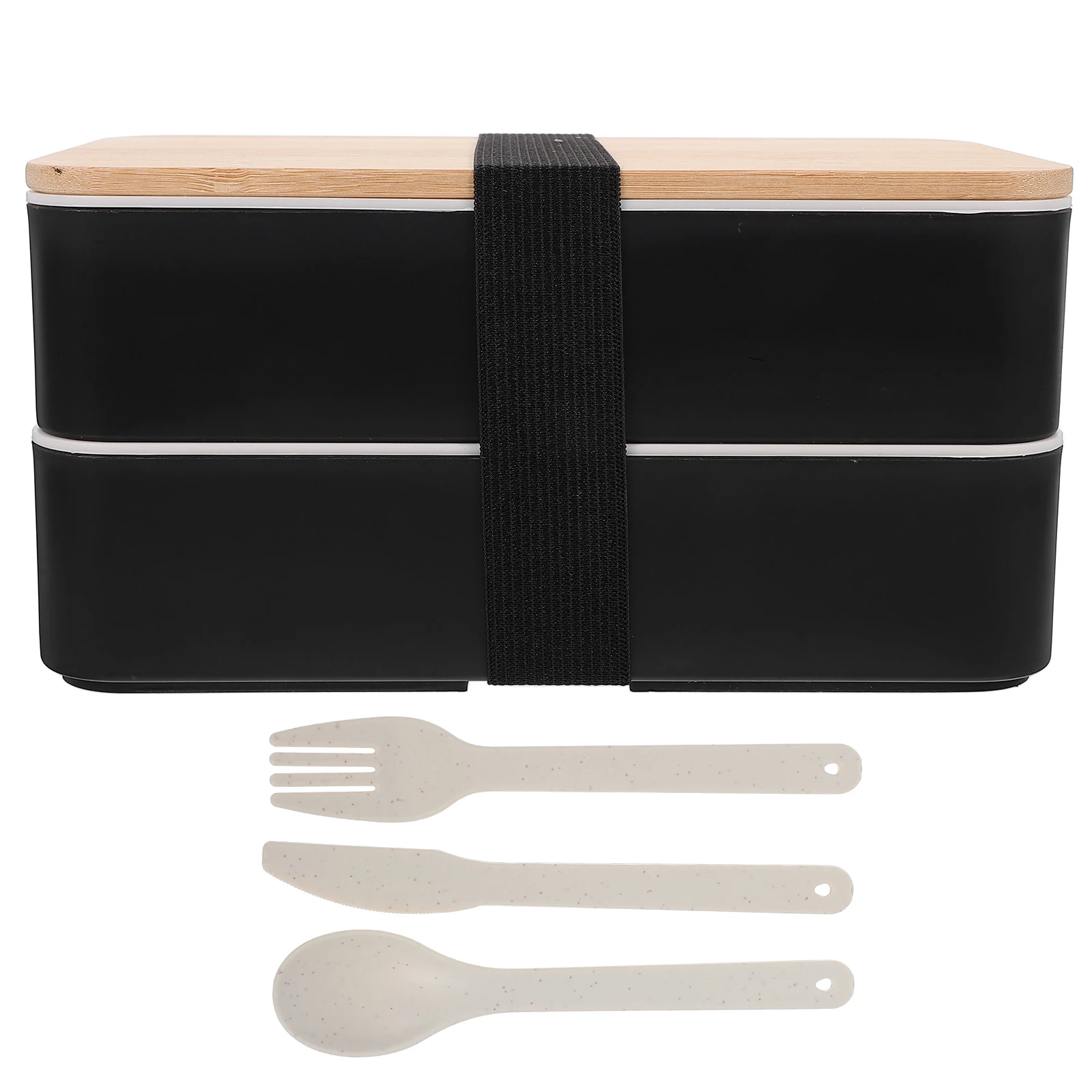 

Insulated Lunch Box Salad Container for Boxes Stackable Lunchbox Grid Black Containers Student