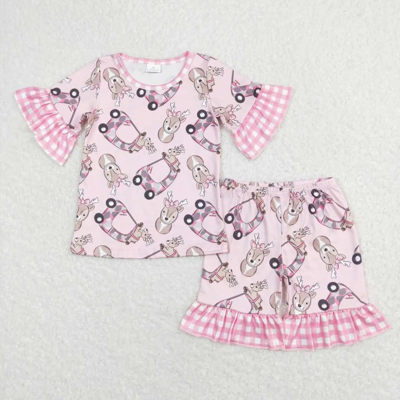 

GSSO0401 New Arrival Toddler Clothes Short Sleeve Top With Shorts Set Kids Summer Outfits