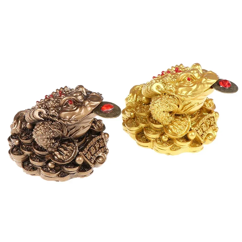 Chinese Golden Frog Toad Coin Tabletop Ornaments Lucky Gifts Car Ornament Feng Shui Toad Money LUCKY Fortune Wealth
