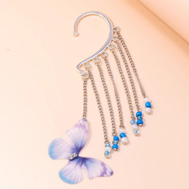 Aihua 1pc neue Stylistin Boho Schmetterling Stern Kristall Ohrringe für Frauen kein Piercing lange Ohr Manschette Ohrringe Böhmen Schmuck Geschenke – Detail 2