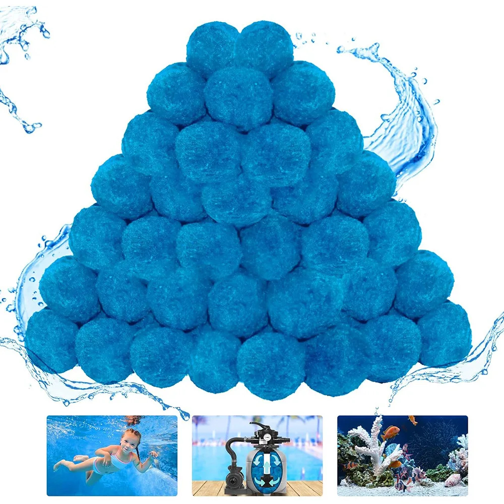 Faserkugeln Ersatz-Poolfilter Sand 200g-1500g Weiße oder blaue Schwimmbadfilterbälle Wiederverwendbare Wasseraufbereitung