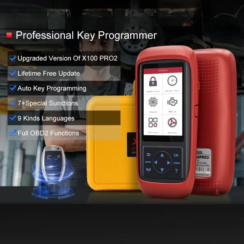 Key Programmer Car Diagnostics Tool Code Reader Lifetime Free Update XTOOL X100 Pro3 With EEPROM Adapter