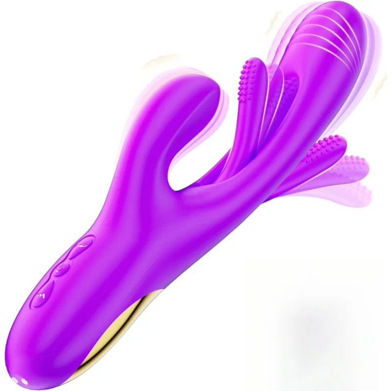 3-in-1 G Spot Stimulator: 14 Vibrations & 7 Flaps Massager, Purple Adult Pleasure Toy