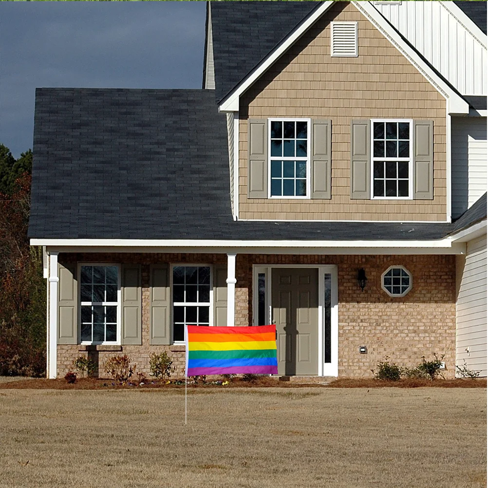 

3x5 Bright Colors Large Durable Reusable Premium Polyester Brass Grommets Pride Banner