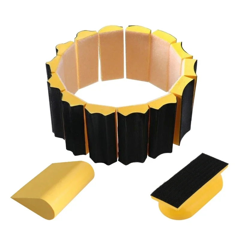 16PCS/Set Hand Sanding Block Set Hook And Loop Assorted Shaped Sanding Disc Holder Grinding Sponge Abrasive Tool