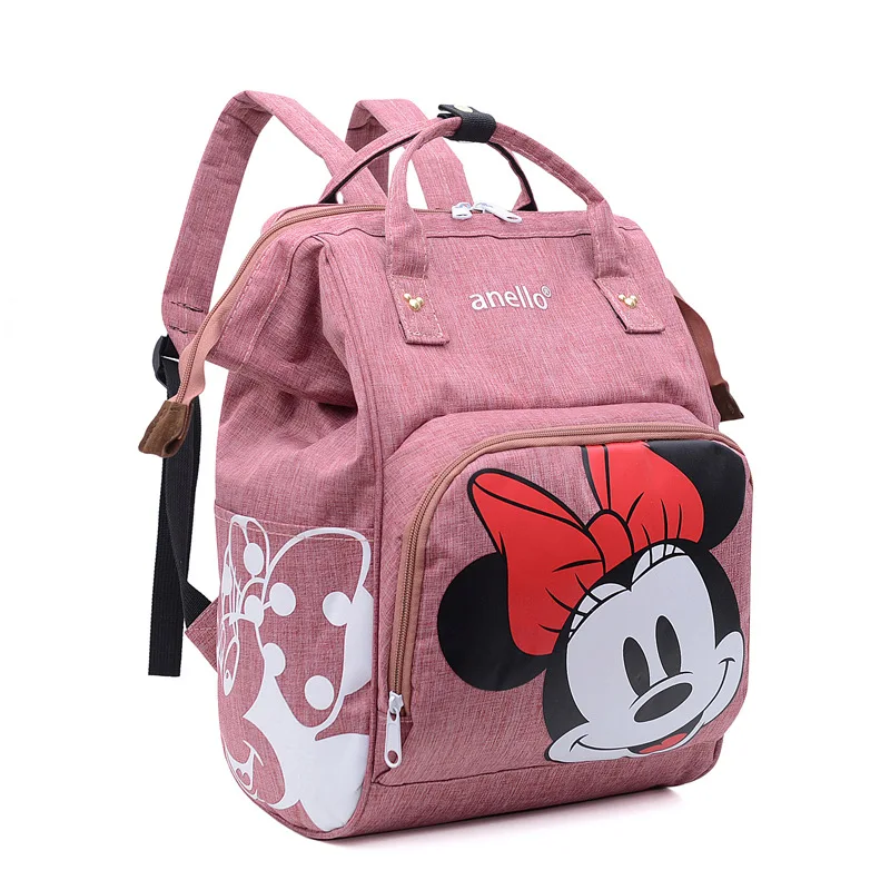 Disney Minnie Mouse Backpack Anime Large Capacity Travel Mommy Bag Women's Backpack Cartoon Kids Bag Schoolbag Gift