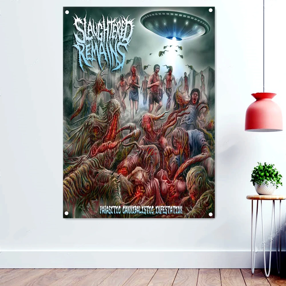 

PARASITIC CANNIBALISTIC INFESTATION Heavy Metal Artwork Banners Flags Scary Bloody Wallpaper Death Art Tattoos Rock Band Posters