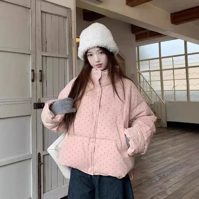 

Новая милая куртка на хлопковой подкладке для девочек, куртка-пуховик на флисовой подкладке, пуховик, куртка-пуховик, сохраняющая тепло, женское модное зимнее пальто