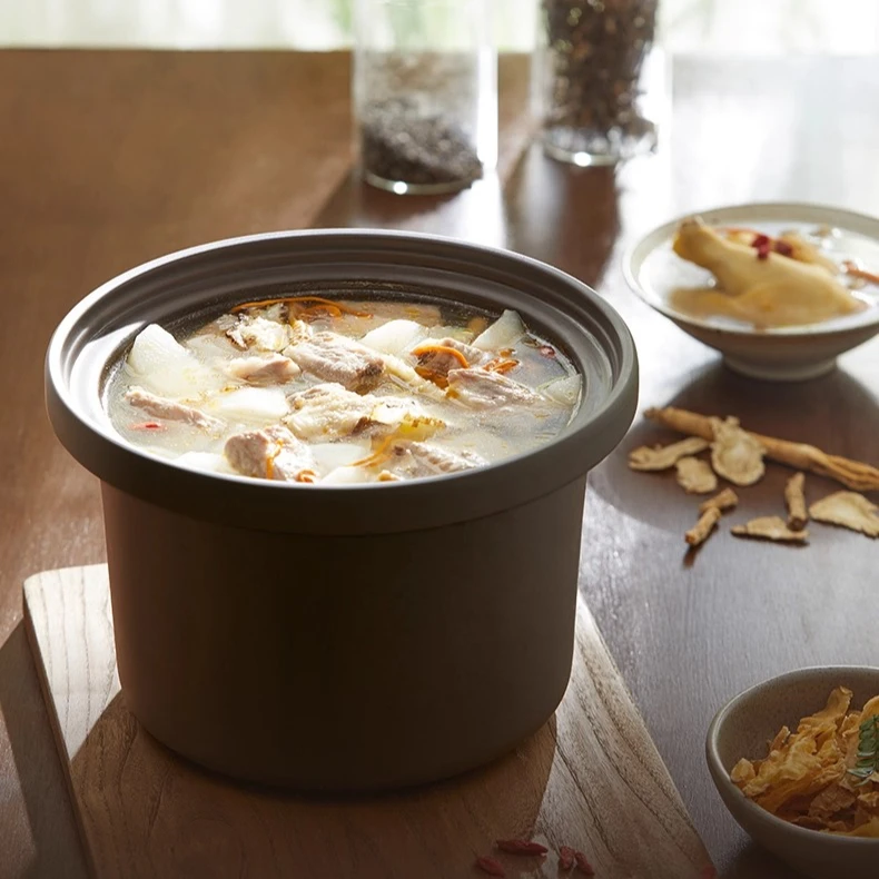 طاجن جديد كامل - أوتوماتيكي من الطين الأرجواني - ضروري للمنزل للحساء العطري والعصيدة المغذية