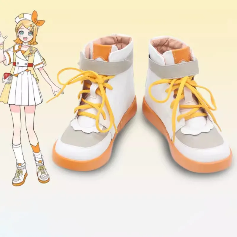 

2024 Magic Future Miku Kagamine Rin Cosplay Shoes Anime Short Boots Game Shoes Cosplay Costume Prop Shoes for Halloween Party