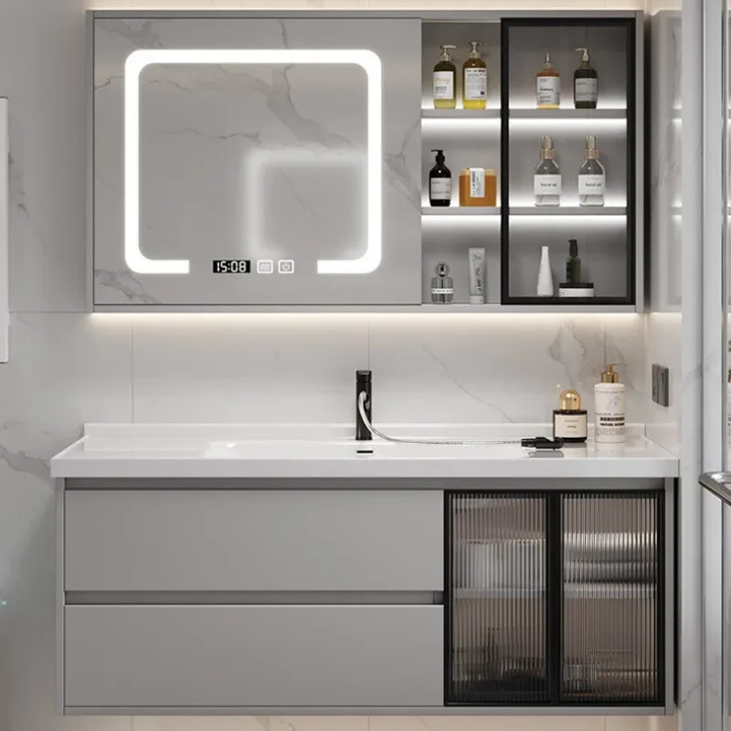 Ceramic integrated basin smart bathroom cabinet, combined bathroom set, hand and face basin