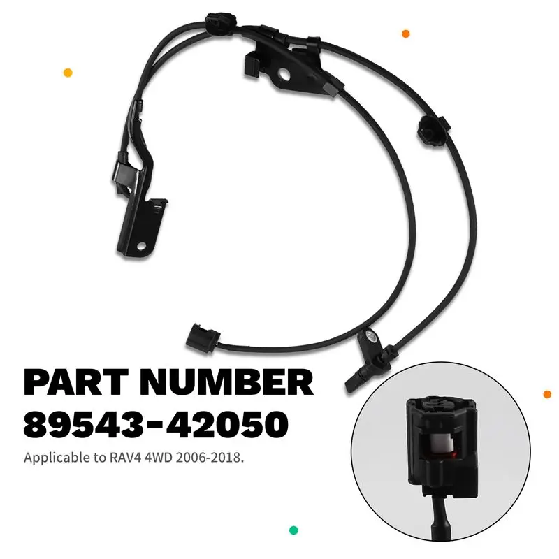 Car Front Left ABS Sensor ABS System Wheel Speed Sensor 89543-42050 For Toyota Rav4 2006-2018