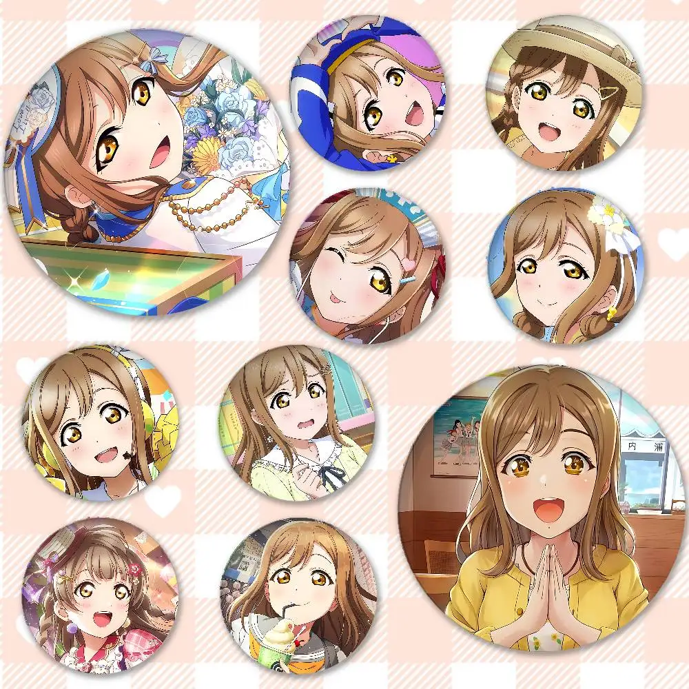 Anime Cartoon Hanamaru Kunikida Badges Peripheral Lapel Pins Tinplate Round Brooch For Shoulder Bag Accessories Souvenir Gifts