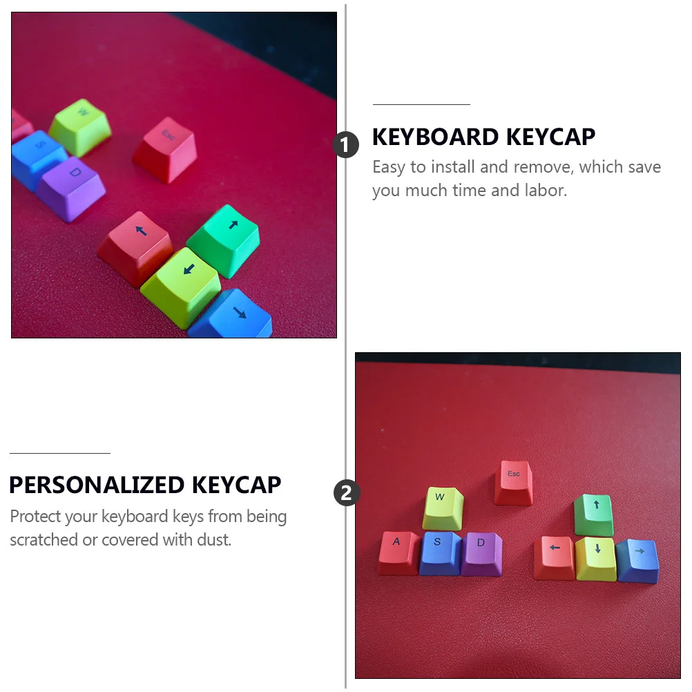 

9Pcs Personalized Colorful Keyboard Keycap Mechanical Key Caps Protective Keyboard Decor for Office School Supplies