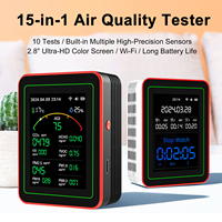 home air quality monitor 15 in 1 Tuya WIFI Rechargeable Household Digital CO2/CO/TVOC/HCHO/PM2.5/PM1.0/PM10/Temp/Humi for Smart