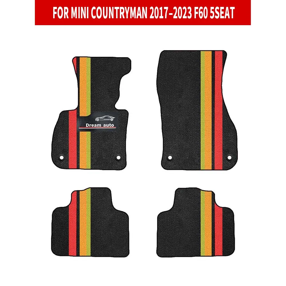 Car Mats With Buttons For Mini countryman 2017–2023 F60 5seat Car-Specific Mats Floor Mats