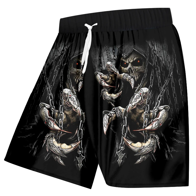 Men's swimming trunks 3D skull print beach shorts quick-drying outdoor leisure sports shorts swimwear fashion men's shorts