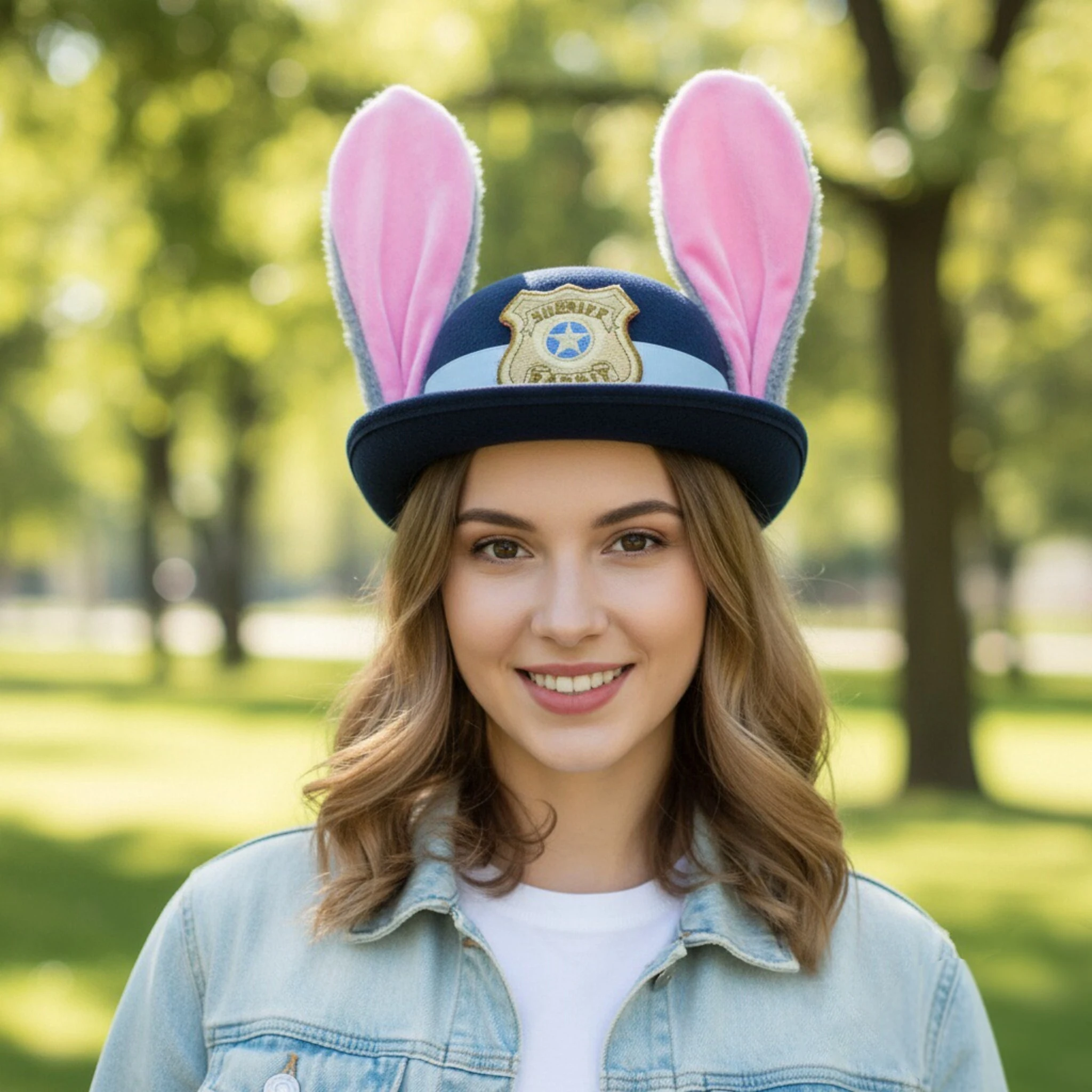 หมวกคอสเพลย์ตำรวจกระต่ายน่ารัก พร้อมป้ายหูกระต่าย น้ำหนักเบา สวมใส่สบาย ทรงโดม สำหรับเด็กชาย เด็กหญิง และผู้ใหญ่ สำหรับการเล่นบทบาทสมมติ