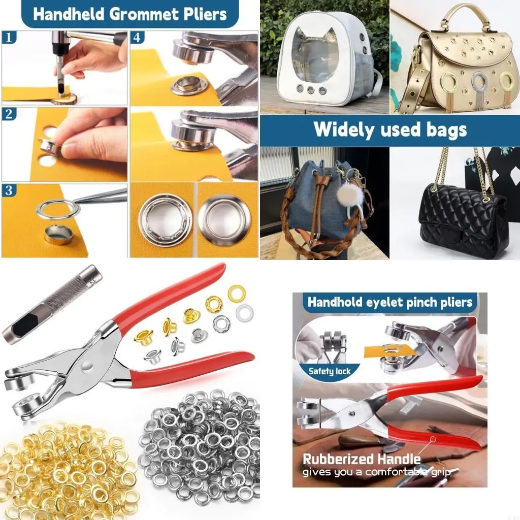 

M7DA 2 Color 12 мм декоративный комплект для элегантов с 200 шт. Металлические печи и инструмент установки для аксессуаров DIY и