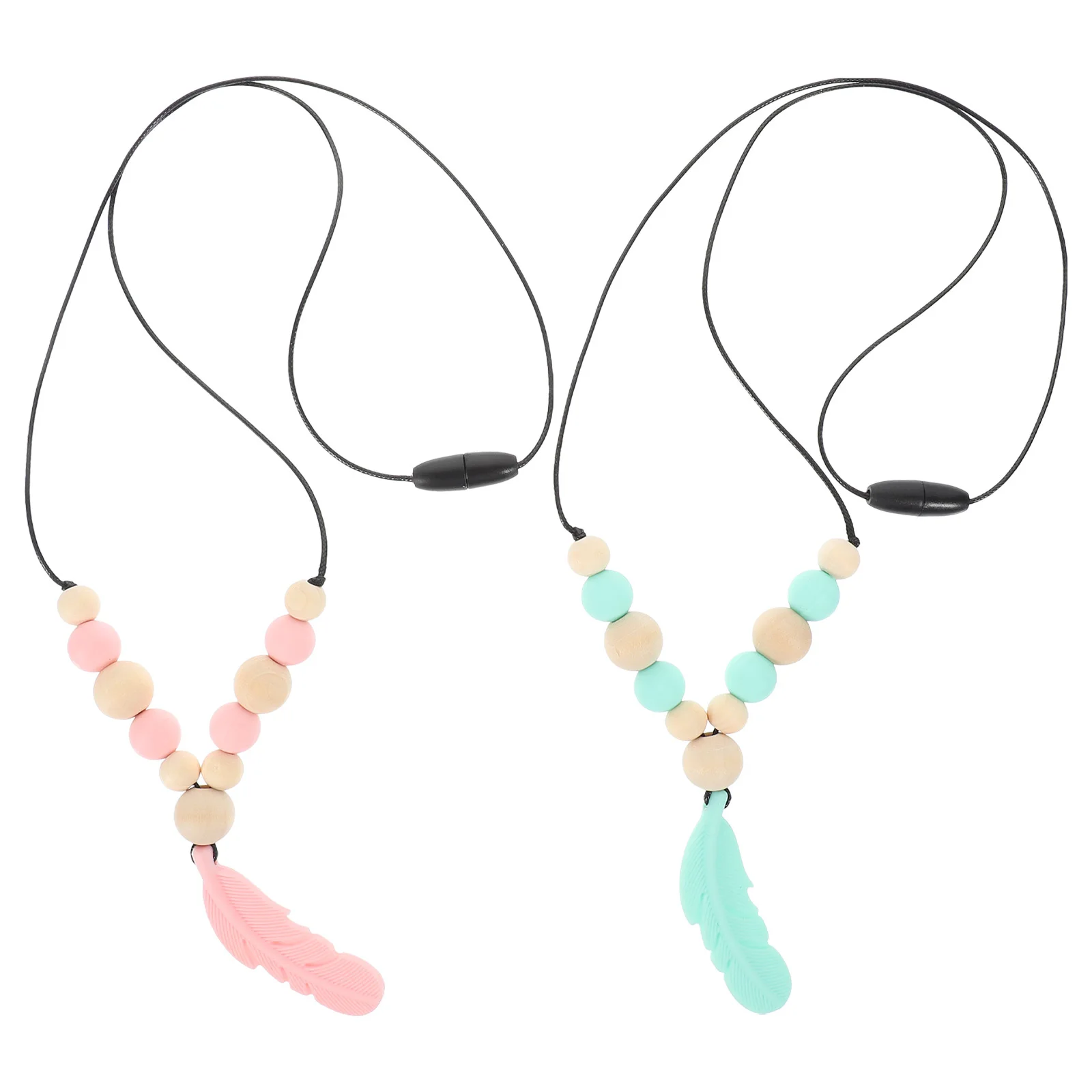 2 قطعة القلائد مضغ الطفل عضاضة قلادة خفيفة الوزن آمنة سيليكون مضغ الرضع طفل التسنين مضغ القلائد للأطفال #6