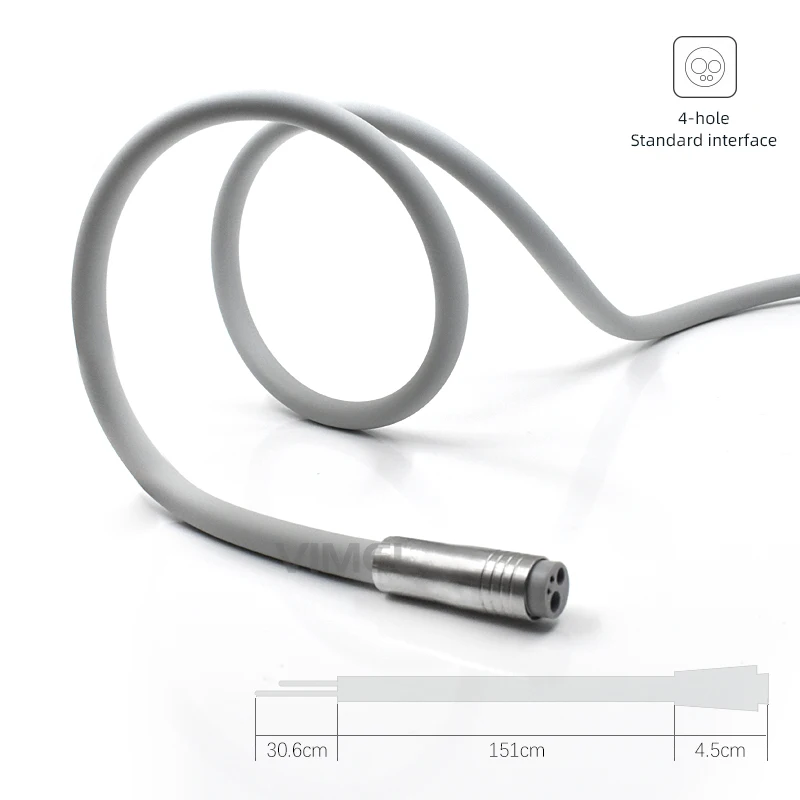 

5PCS Dental Handpiece Tube 4 Hole Soft Silicone Gel Cable Hose with Connector for Dental Chair Unit Flexible Handpiece Pipe