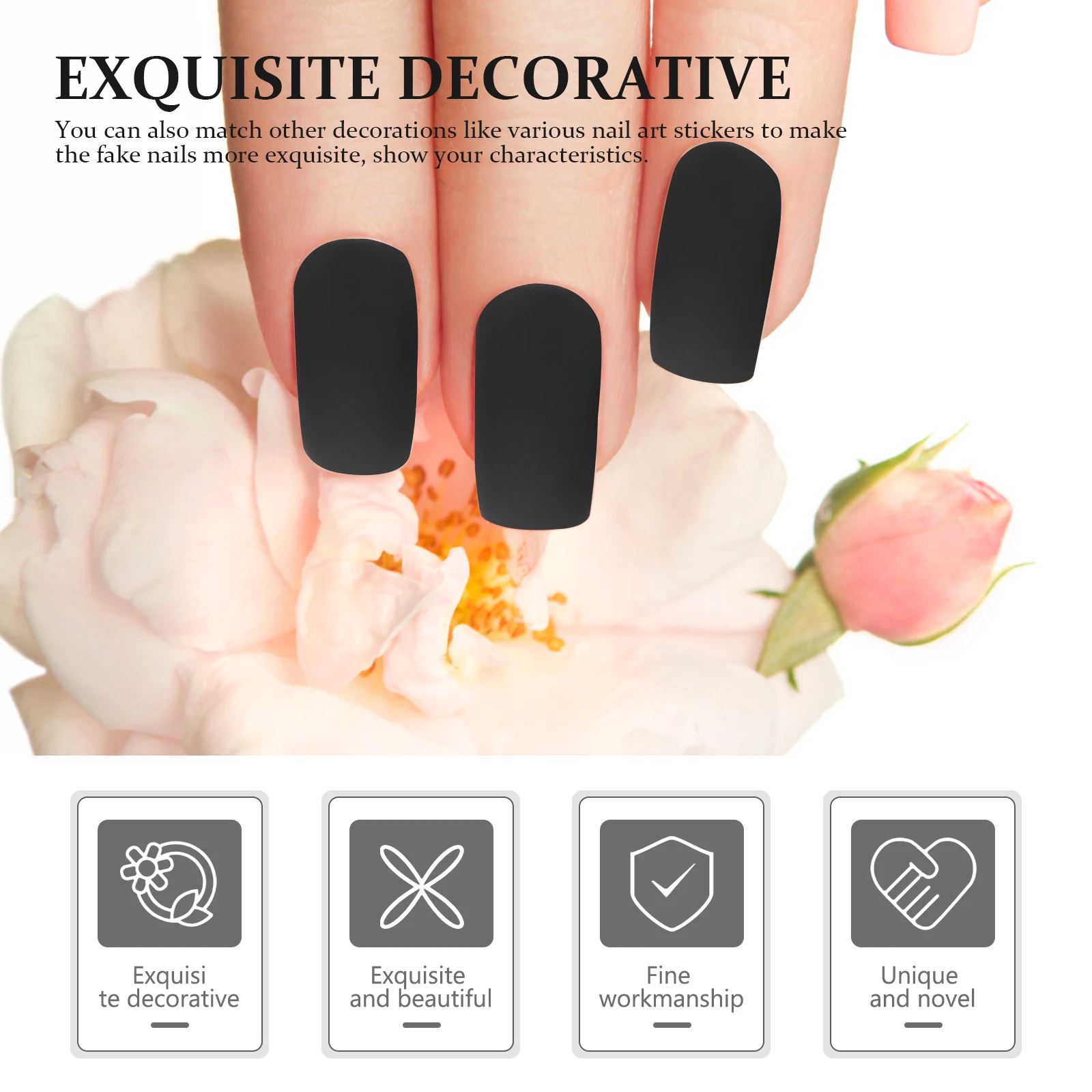 

Short Coffin Fake Nails PP Detachable Patches Pure Color Matte Ballet Wear Nails Tips Ultra Thin Durable Plastic Safe Scratch