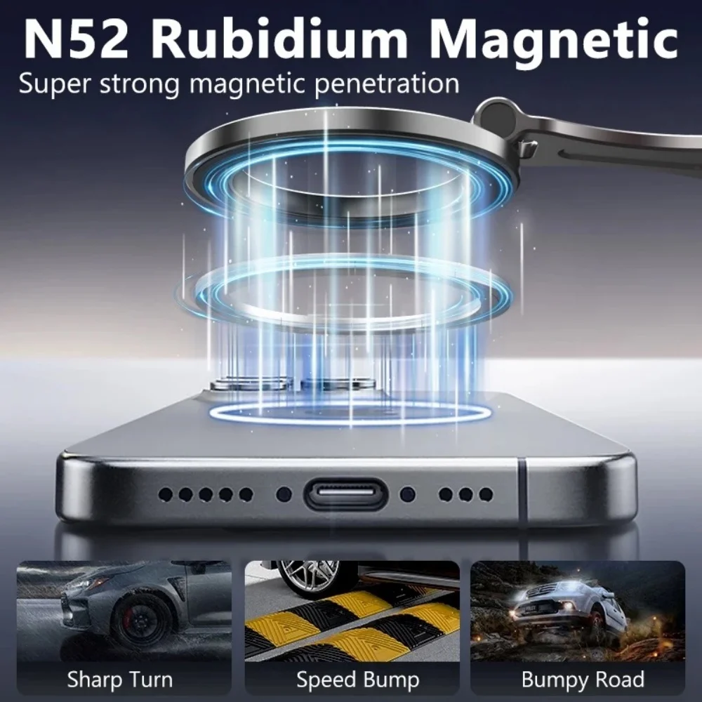 Soporte magnético para teléfono de coche, ventosa mecánica al vacío, rotación 360 °   Soporte de adsorción magnética Soporte universal para GPS de navegación