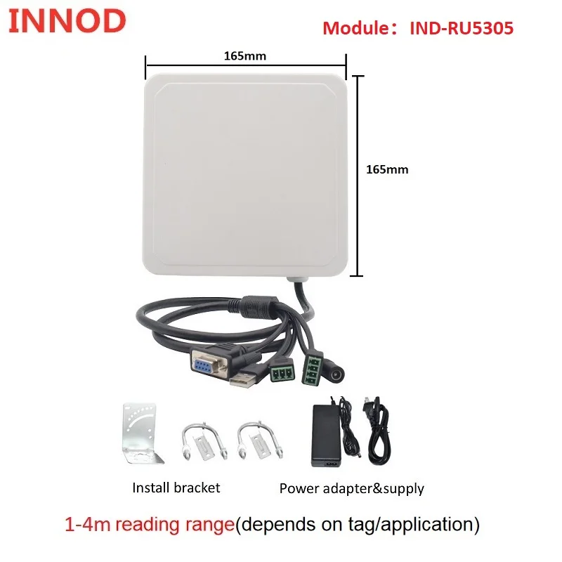 1-4m Uhf Rfid Reader Long Range Built in 4dbi Circular Antenna RS232 WG26 WG34 USB RELAY Ethernet for Vehicle Management