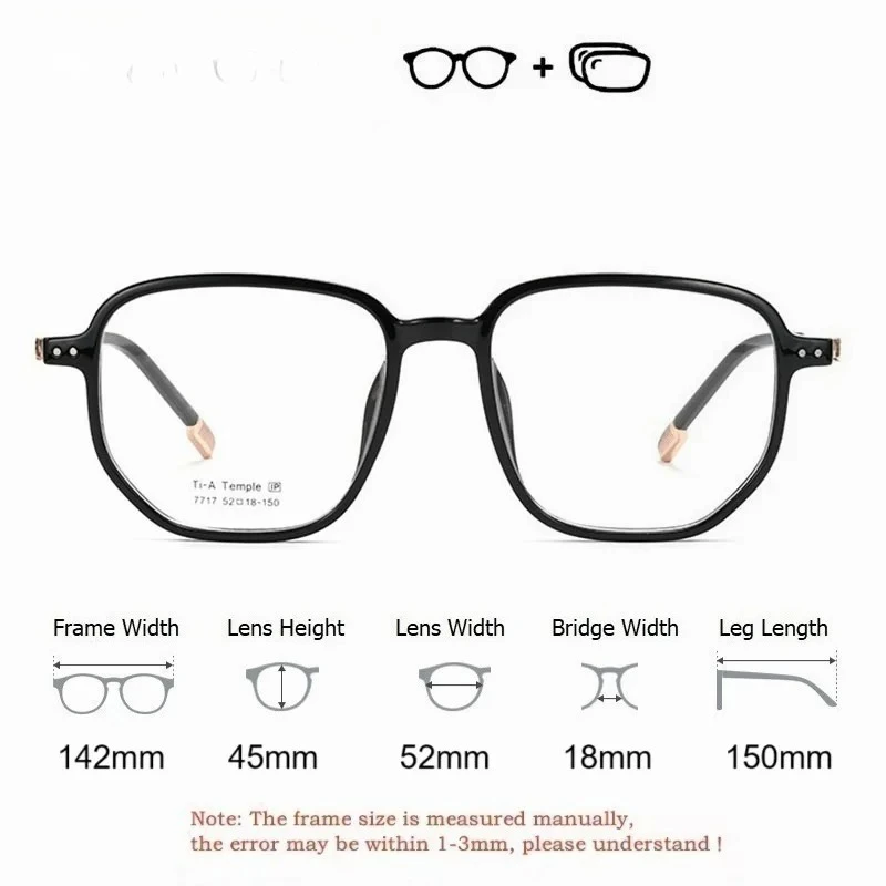 نظارات طبية بصرية للنساء من OLLYMURS مضلعة TR90 حافة من التيتانيوم وصفة معبد نظارات قصر النظر مد البصر