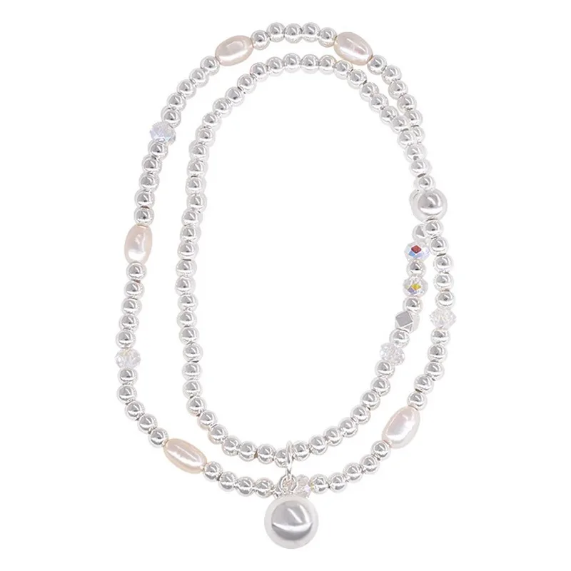 

* Нишевый дизайн браслета из стерлингового серебра 925 пробы с жемчугом и бисером, модный и стильный.