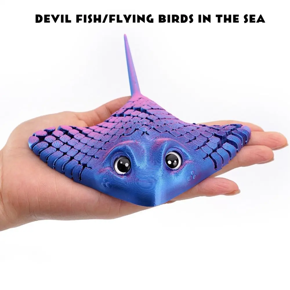 

Plastic 3D Printed Aquatic Animal Figurine 10 Colors Movable Aquatic Animal Desktop Ornaments Multi-jointed