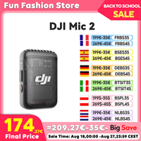 DJI Mic 2 Wireless Microphone with Intelligent Noise Cancelling 32-bit Float Internal Recording Optimized Sound 250m Range