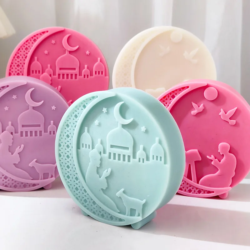 

Lasser Bairam Muslim Worship Full Moon Aromatherapy Silicone Candle Mold Id al Fitr gypsum Decoration Handmade Soap Mold