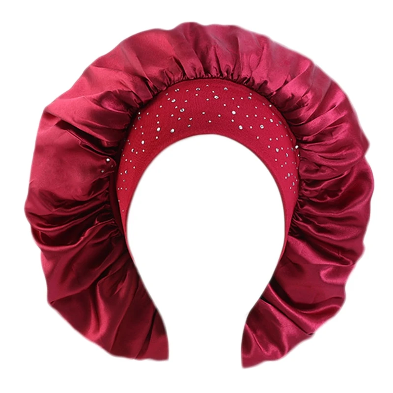 Hair Bonnet for Women Elastic Wide Band Sleep Single Layer Turban Hat N58F