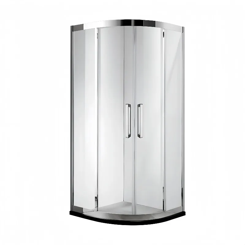 Hot Sale Bathroom Aluminum Frame Shower Door Hotel Modern Tempered Glass Square Black Sliding Shower Enclosure