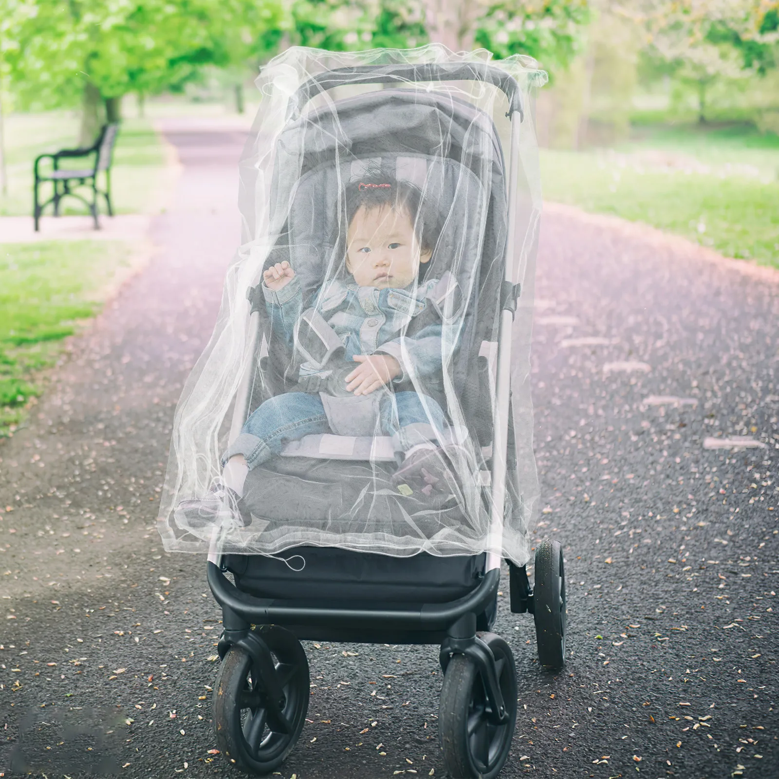 Twin Stroller Mosquito Netting Cover Universal Fit Baby Stroller Protective Net Breathable Insect Screen for Pram Pushchair