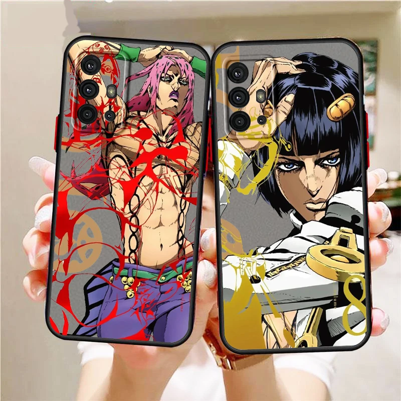 J-JoJos B-Bizarre Adventure Frosted Translucent For Samsung Note 20 A35 A03 A54 A31 A22 A34 A14 A24 A04 A55 5G Cover Phone Case