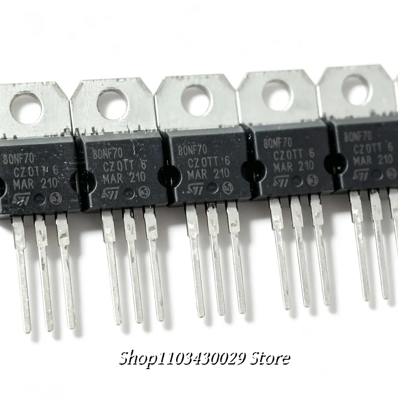 10Pcs STP80N70F4 80N70F4 STP80NF70 80NF70 N‑Channel MOSFET TO‑220 68V 85A 98A Power Transistor Original Semiconductor Chip