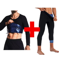 MrifDila Sauna Sweat Weight Loss Tops Blue Inner Long Sleeve Men's Body Shaper Body Shaping Gym Workout Corsets Fat Burning Tops