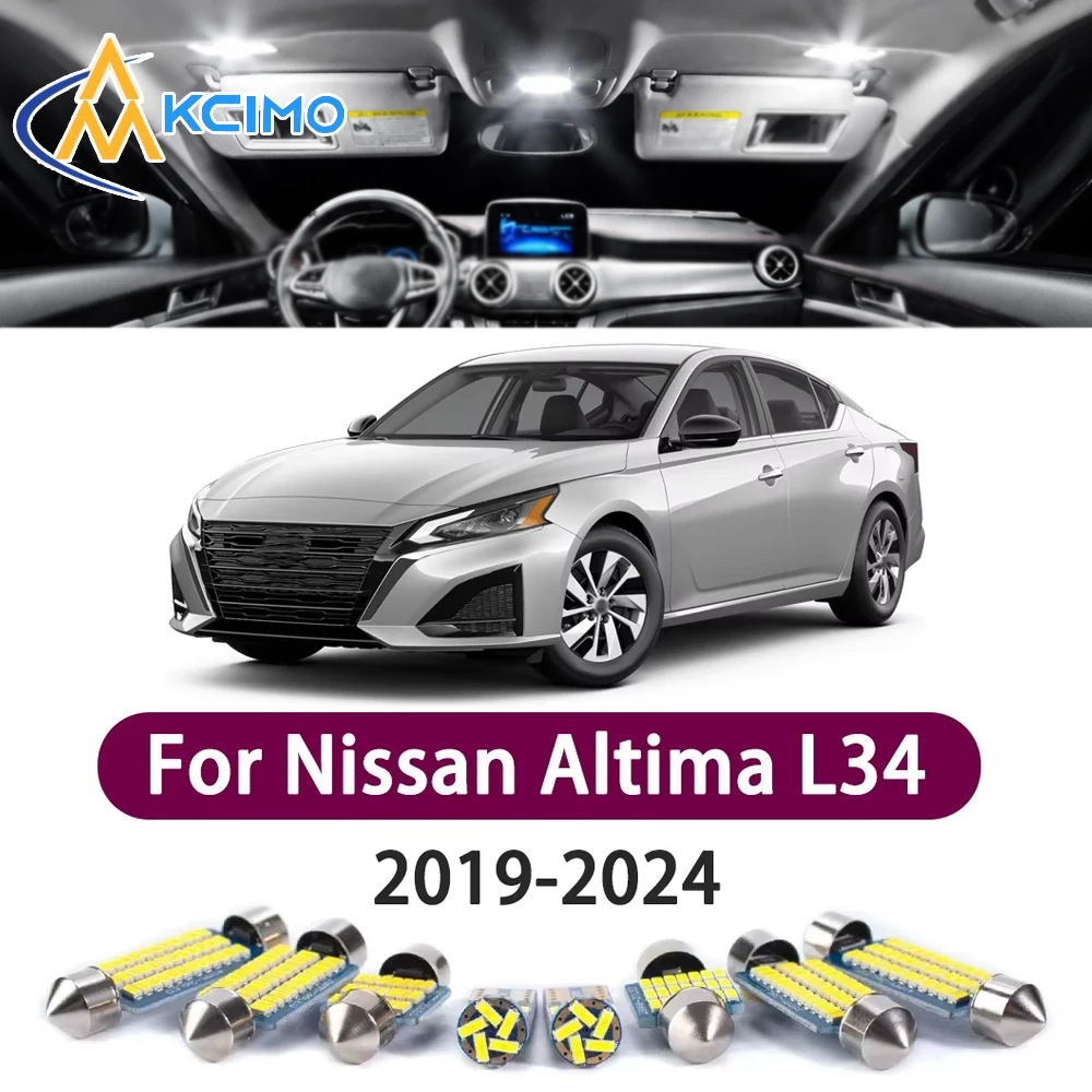 

High Lumen CANBUS Error Free LED Interior Light Kit For Nissan Altima L34 2019-2024 Door Trunk Reading Dome Lamp Bulbs Set