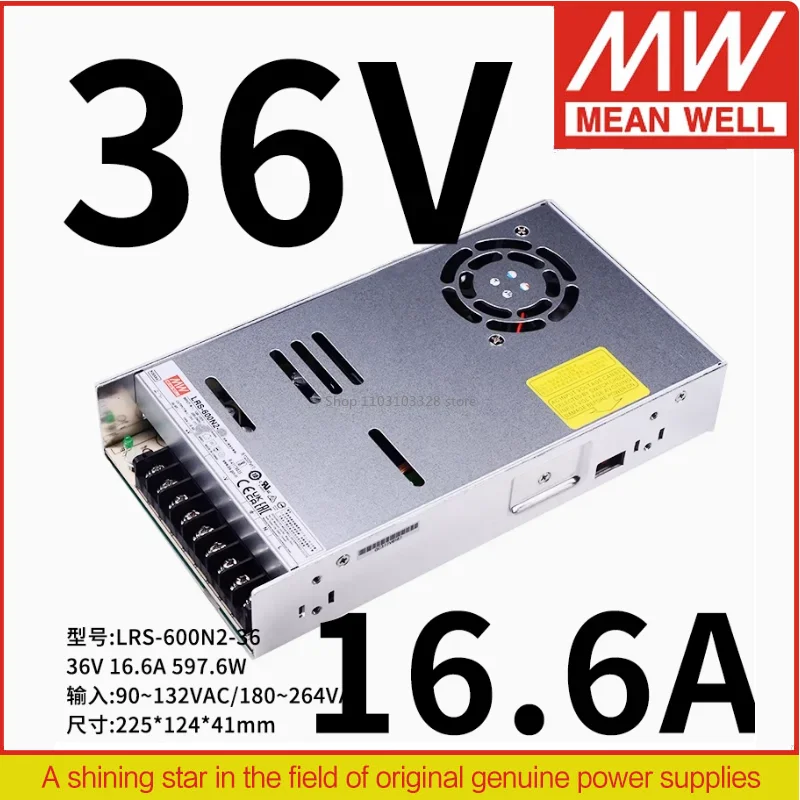 

MEAN WELL 600W Single Output High Peak Power Supply LRS-600N2-36 | 36V 0~16.6A