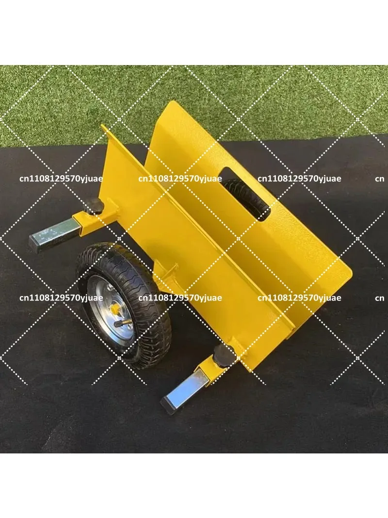 Portable Glass Cart with Marble Plate, Silent Mobile Cart for Glass Transport and Wooden Door Truck