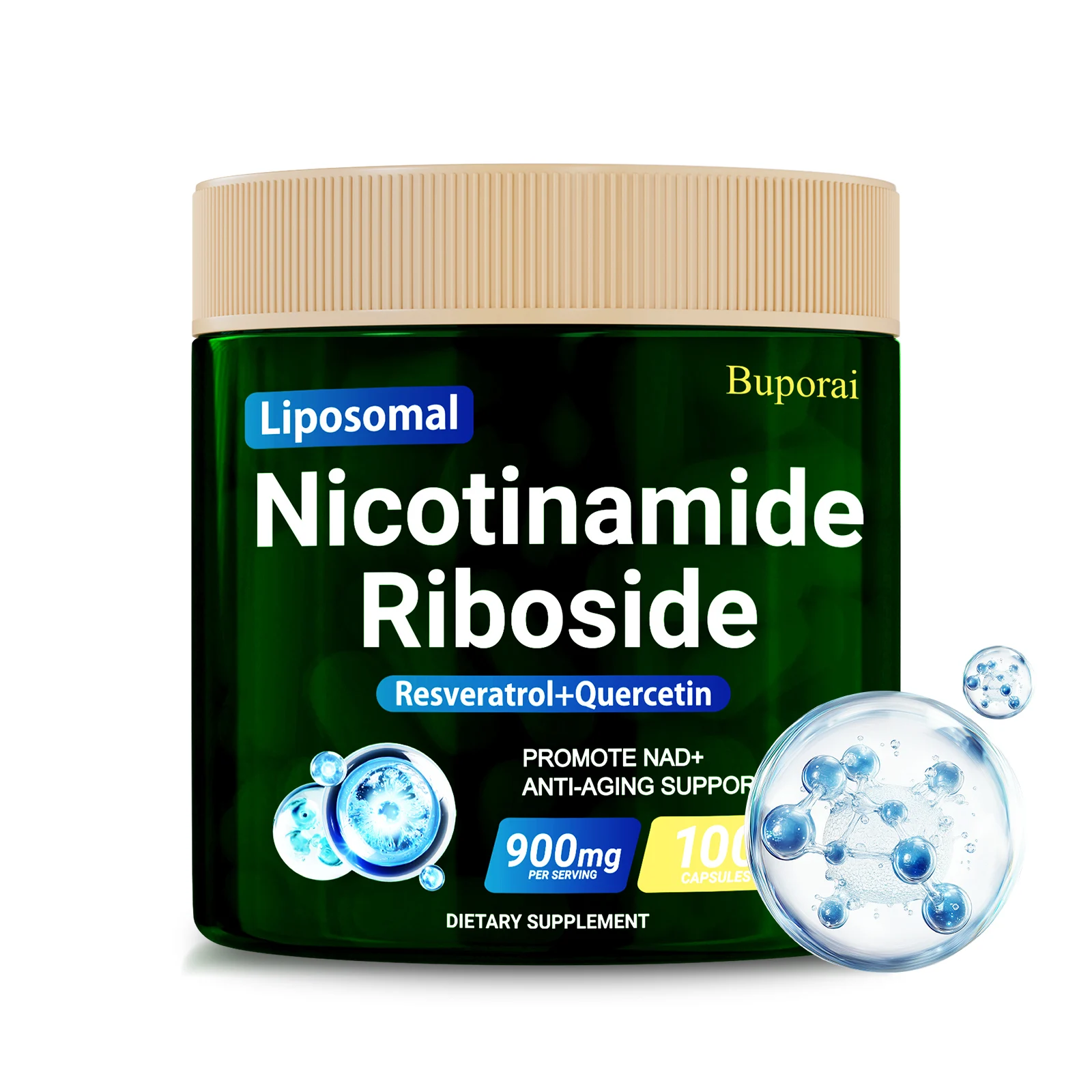 

NAD+ Supplement - Anti-aging, Cell Health, Improve Sleep Quality, Energy Metabolism, Moisturize Skin, Gluten-free