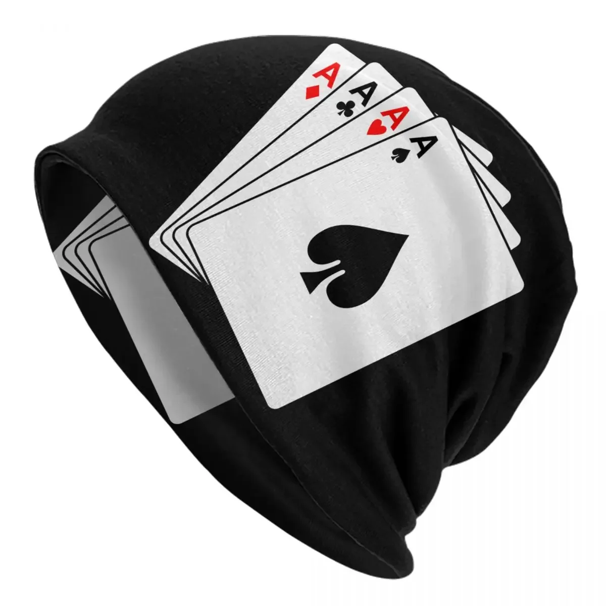 Spades A Poker Skullies Beanies Caps Streetwear Winter Warm Men Women Knit Hat Unisex Adult Bonnet Hats