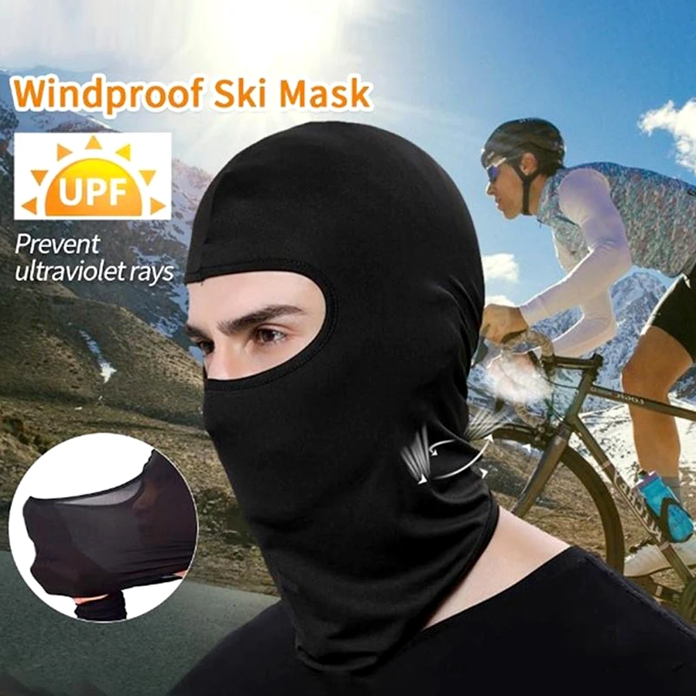 Máscara completa para homens, capacete de bicicleta, boné de esportes ao ar livre, máscara de esqui à prova de vento, verão