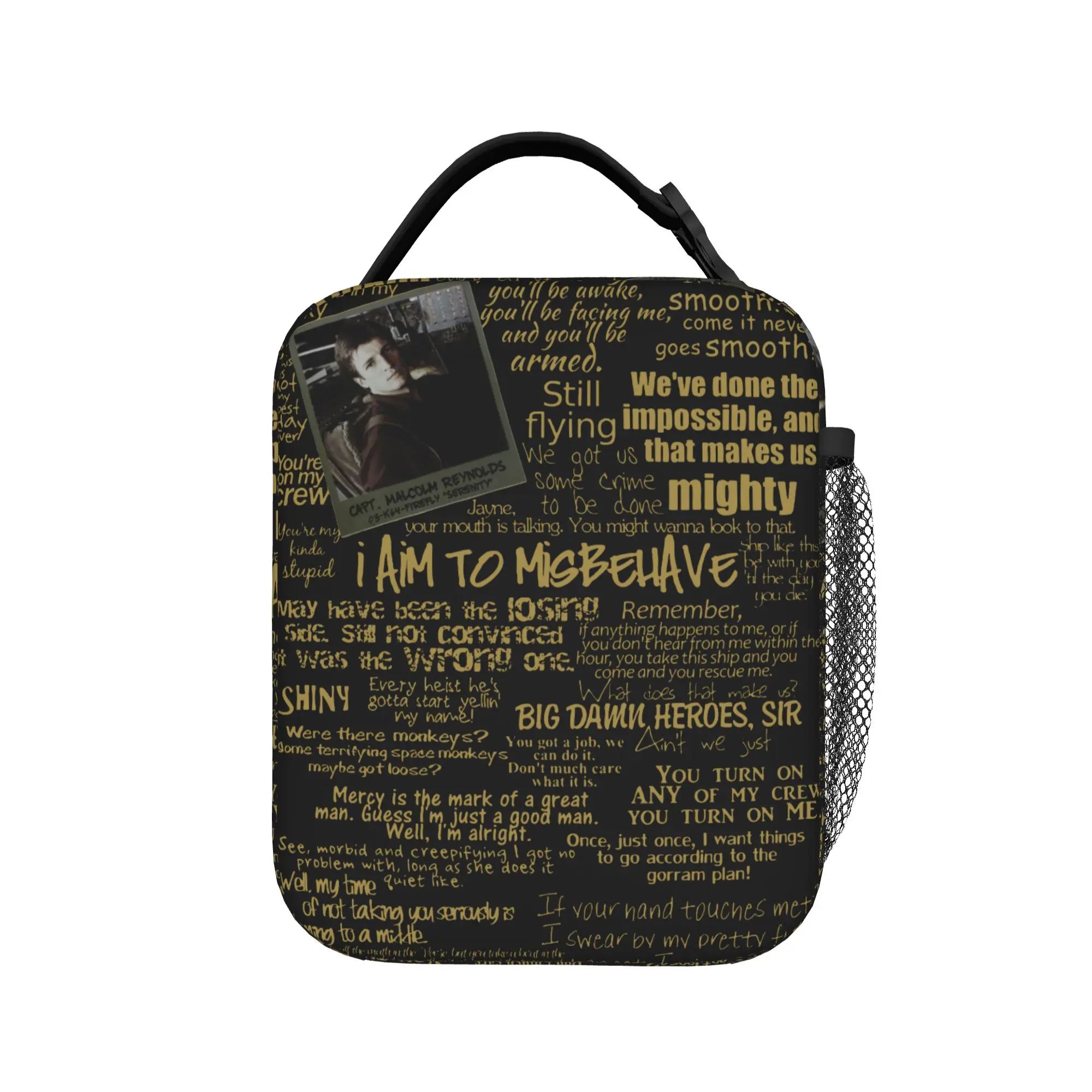 Captain Quotes Insulated Lunch Bag Thermal Bag Reusable,Lunch Container Supernatural Tote Lunch Box Bento Pouch Office  Picnic