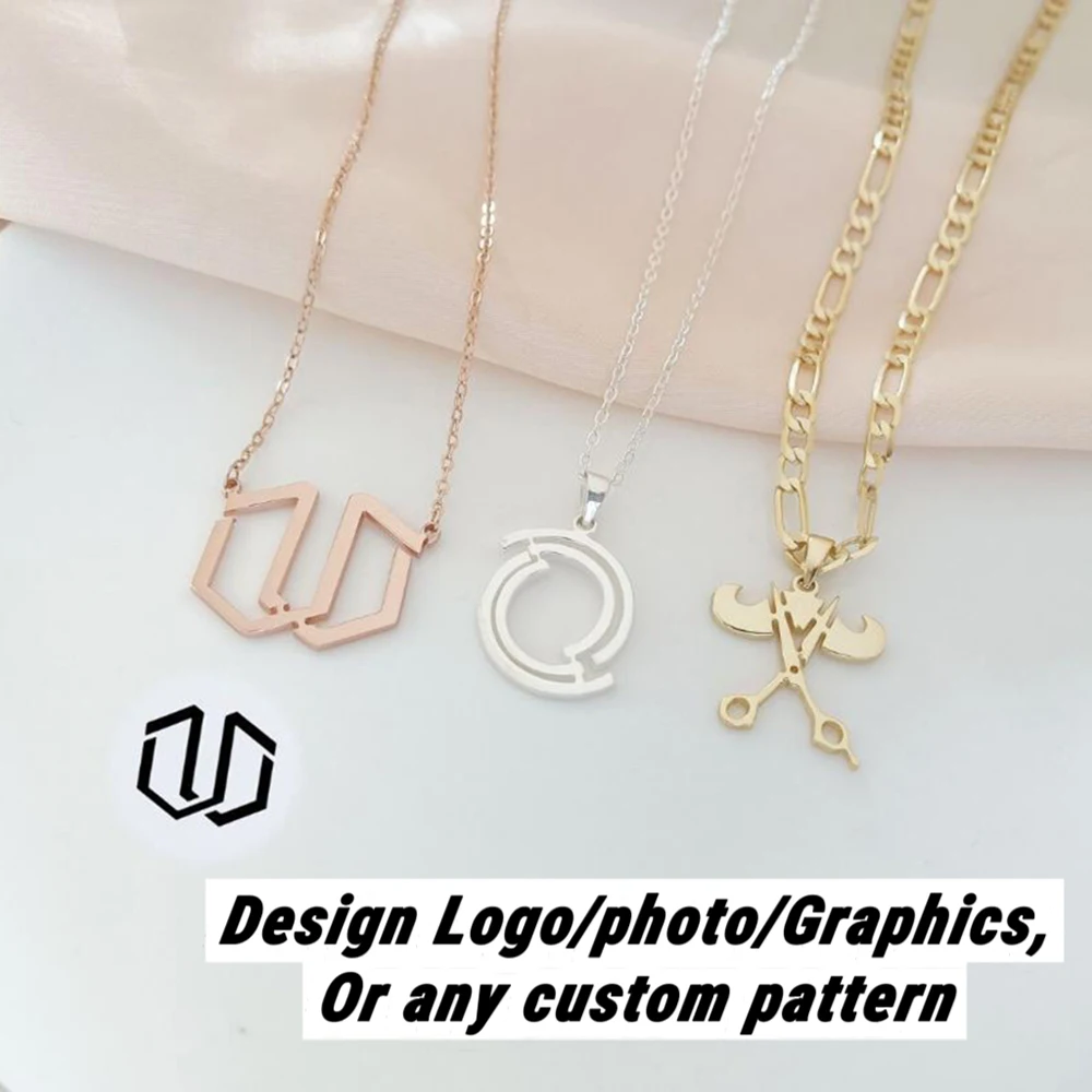 Personalized necklace, logo necklace, any logo/shape/icon/patterned necklace, custom logo necklace, company logo design