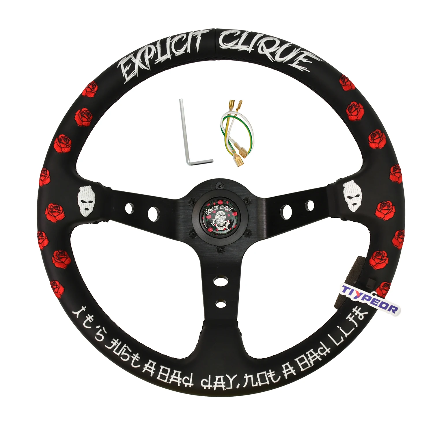 Jdm Style Customizable Style Embroidery Rose Steering Wheel like Hks Vertex Likesise Style Drift Japanese Wheels