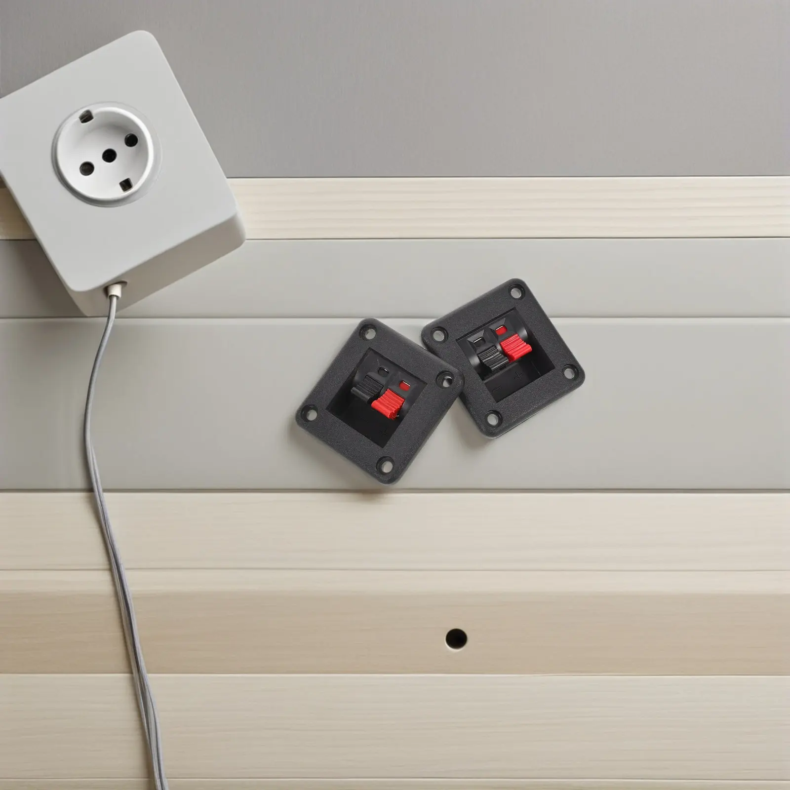 12Pcs Square Terminal Box for Speakers Compact Cable Organizer Speaker Wire Terminal Block Binding Post Clip Desktop Audio