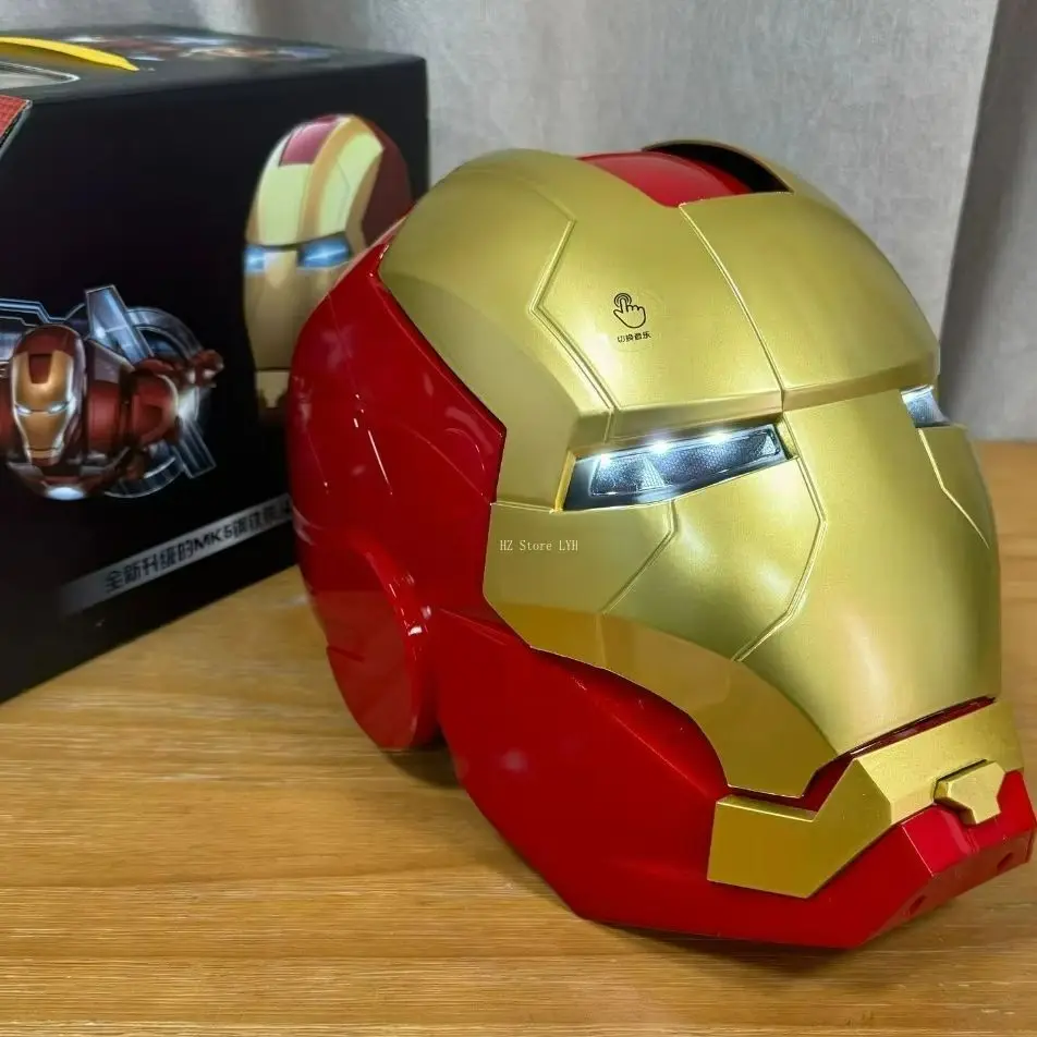 음성 제어 아이언맨 헬멧 사운드 효과 포함 MK5 자비스 발광 마스크 전기 마스크 코스프레 장난감 생일 크리스마스 선물